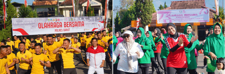 Olahraga Bersama Sambut HUT ke-80 RI, Jaga Stabilitas dan Kondusivitas Wilayah